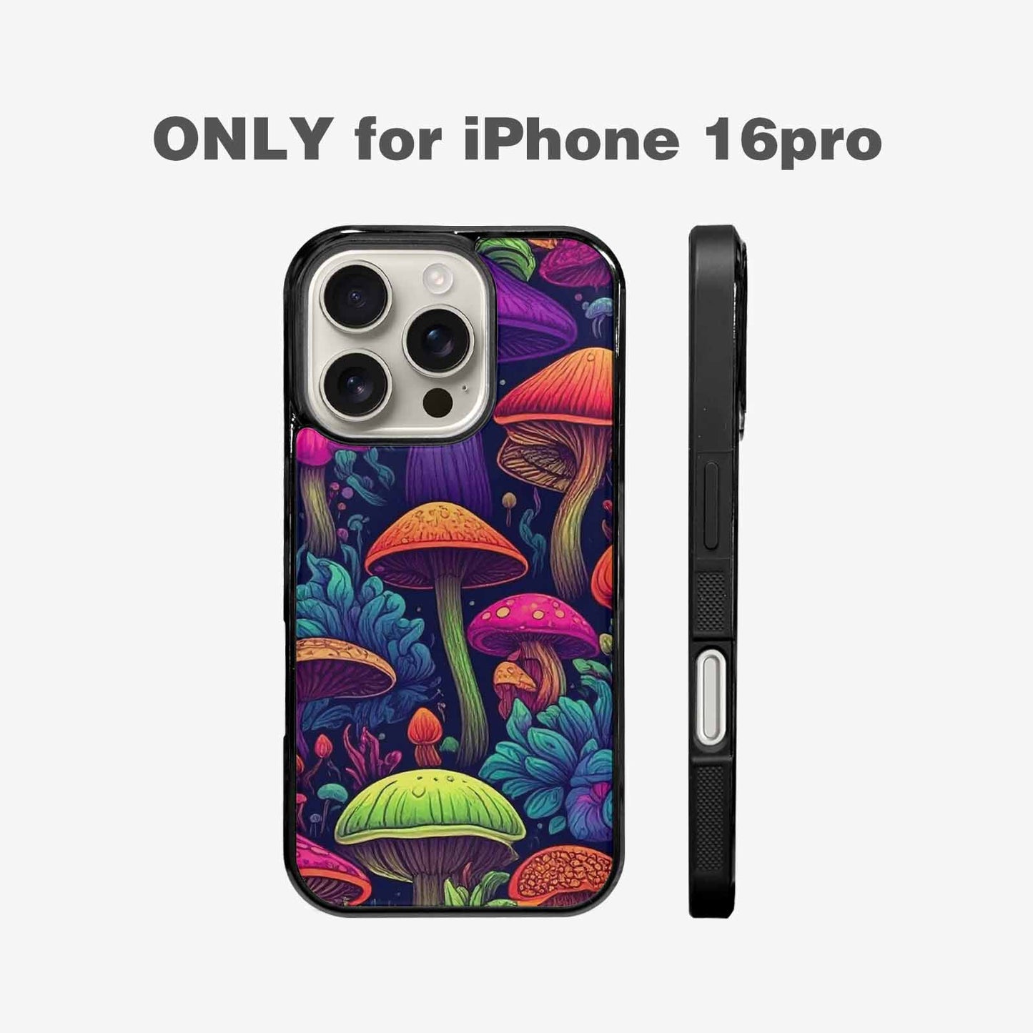 iPhone 16 Pro Case — Mushroom Psychedelic Art Seamless Pattern Vibrant, Personalized Phone Case