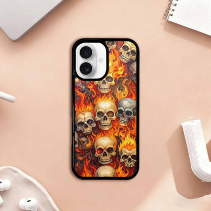 iPhone 17 Case — Skulls Flaming Skulls Small Gothic Skulls, Custom Print Case Cover
