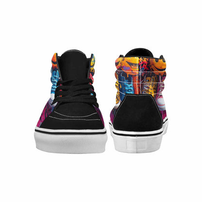 MEN'S Smiley Faces High Top Canvas Grunge Shoes