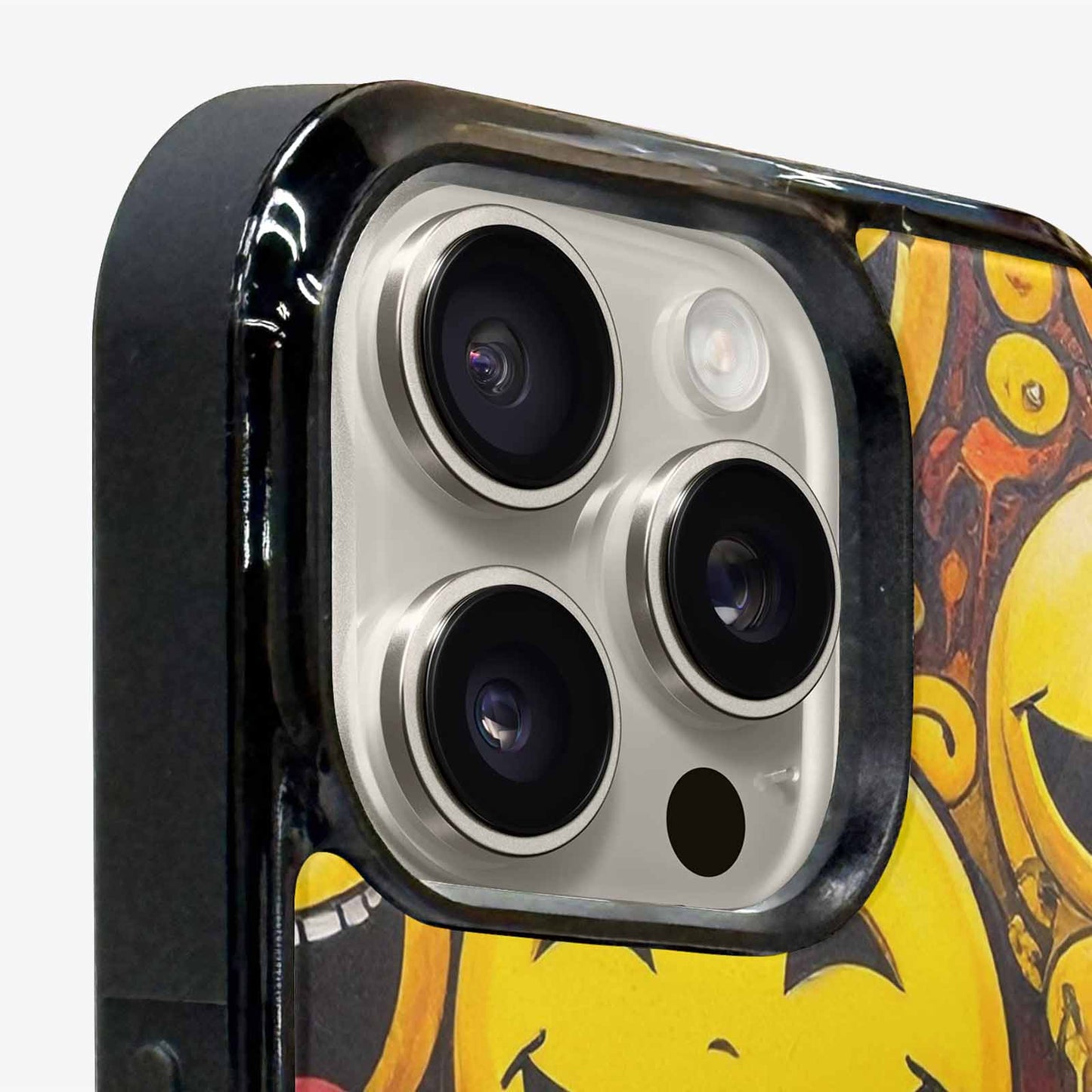 iPhone 15 Pro Max Case — Melting Moon Smiley Red Splatt Ipd, Custom Designed Case Cover
