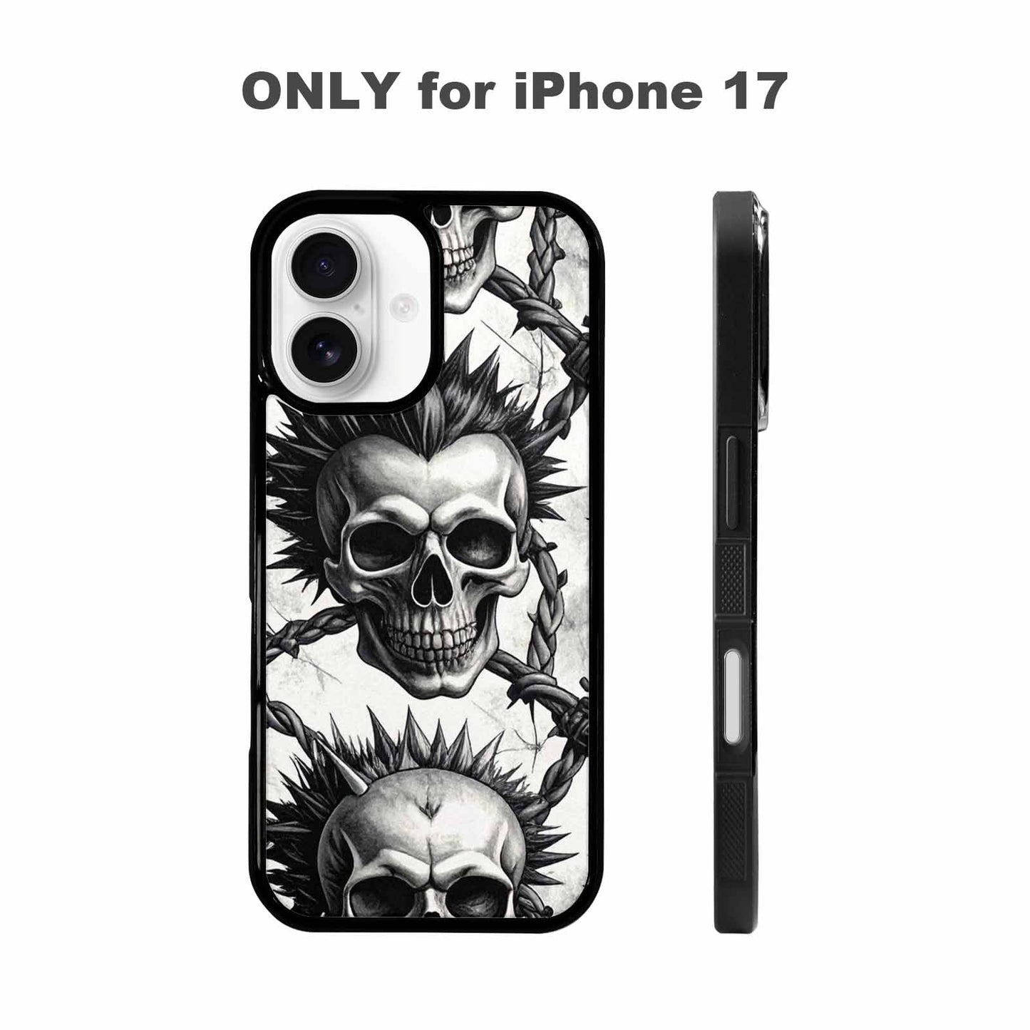 iPhone 17 Case — Skull Dark Art Gothic Print Gothic, Custom Made Phone Cover