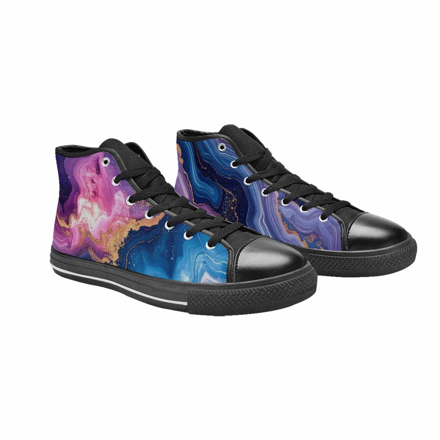 MEN'S Marble Galaxy High Top Canvas Neon Fantasy Custom Shoes