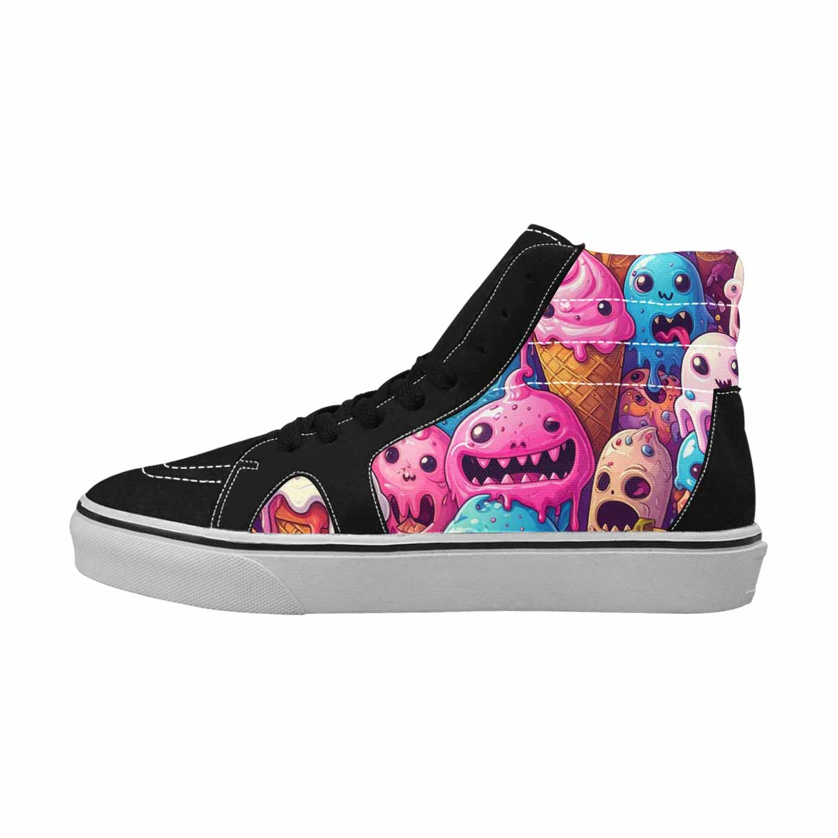 MEN'S Ice Cream Monsters  High Top Canvas Wallpaper Art Sneakers