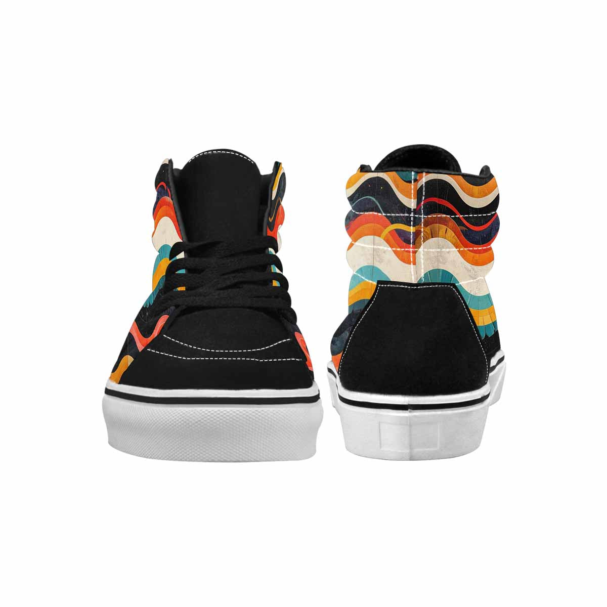 MEN'S Retro Wave Scallop Stripe High Top Canvas Dreamcore Shoes