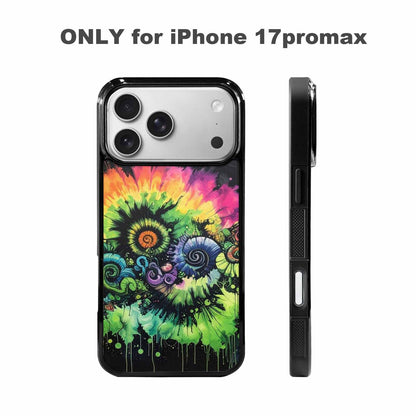 iPhone 17 Pro Max Case — Black &amp; Green Ink Tie Dye, Personalized Phone Case