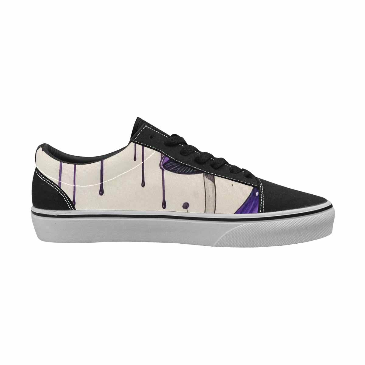 WOMEN'S Rainbow Drip Mushrooms Lace-Up Canvas Aesthetic Shoes