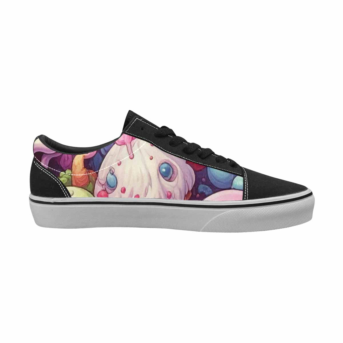 WOMEN'S Ice Cream Monsters  Lace-Up Canvas Cottagecore Custom Sneakers