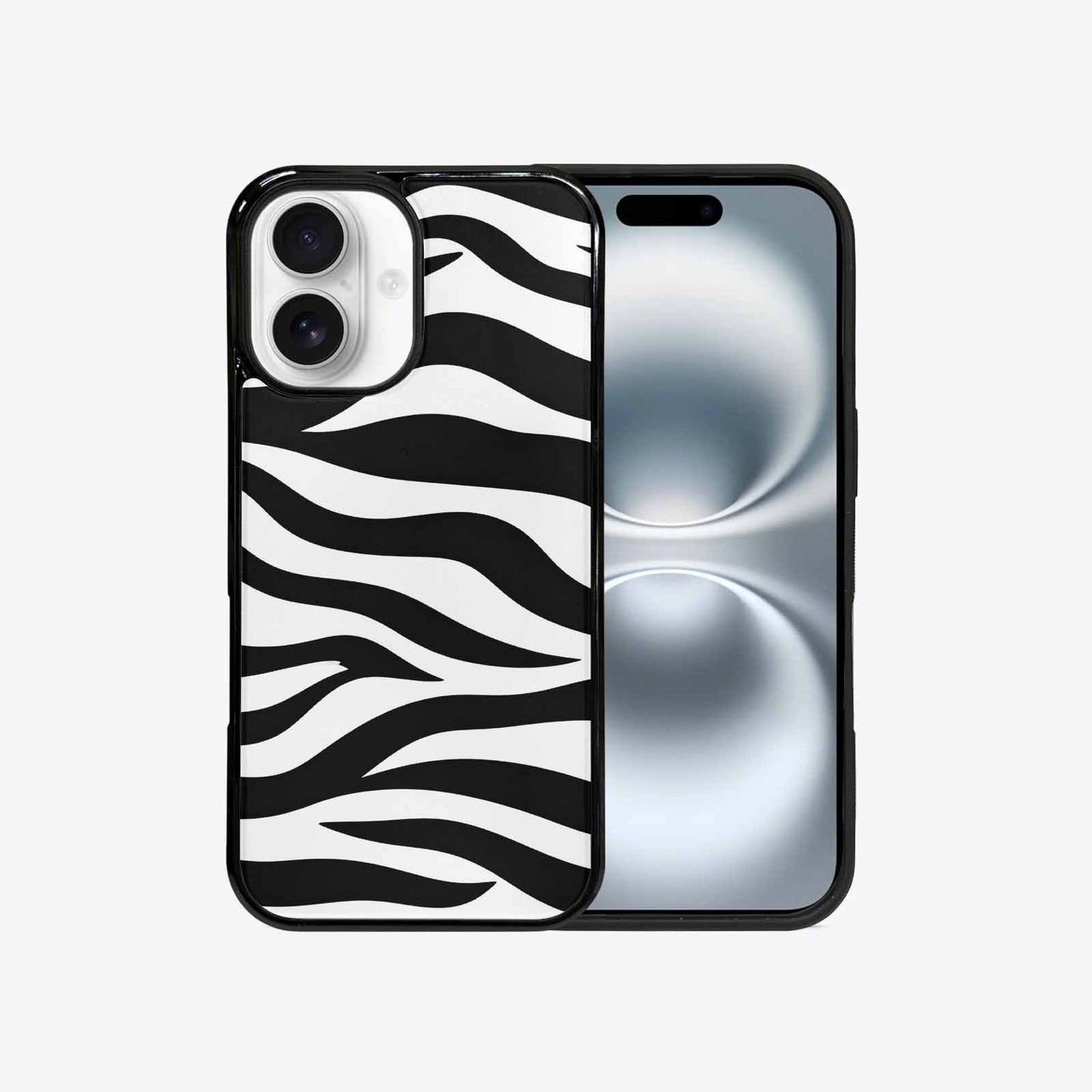 iPhone 16 Case — Zebra Print Black White, Customized Protective Case