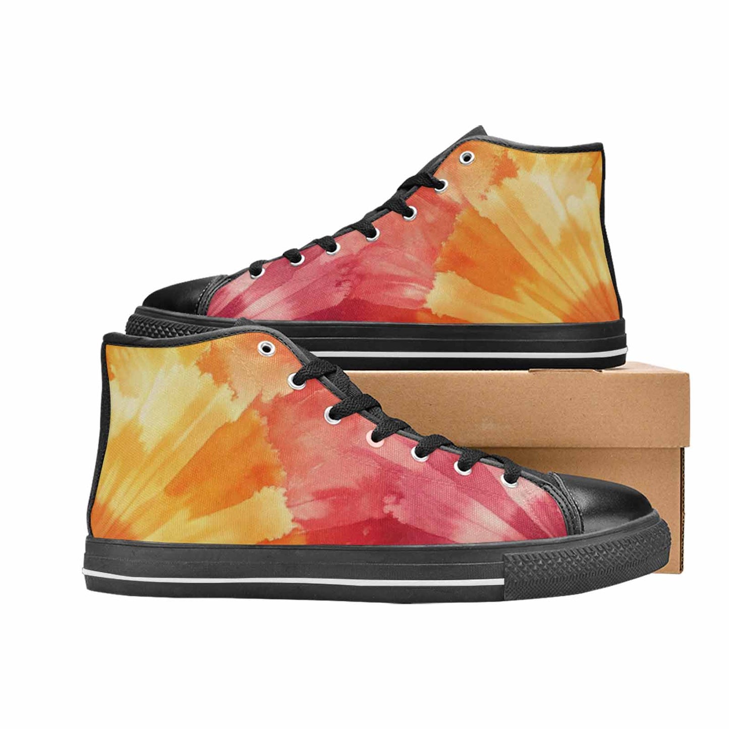 MEN'S Ombre Tie Dye Sunset High Top Canvas Dreamcore Custom Sneakers