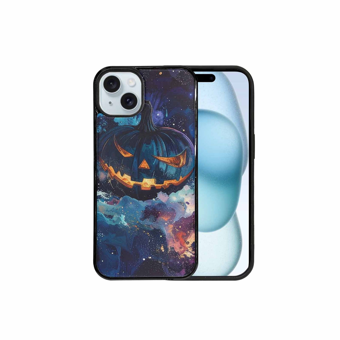 iPhone 15 Plus Case — Eamless Repeating Pattern Of Overlapping Pumpkin, Custom Printed Phone Case