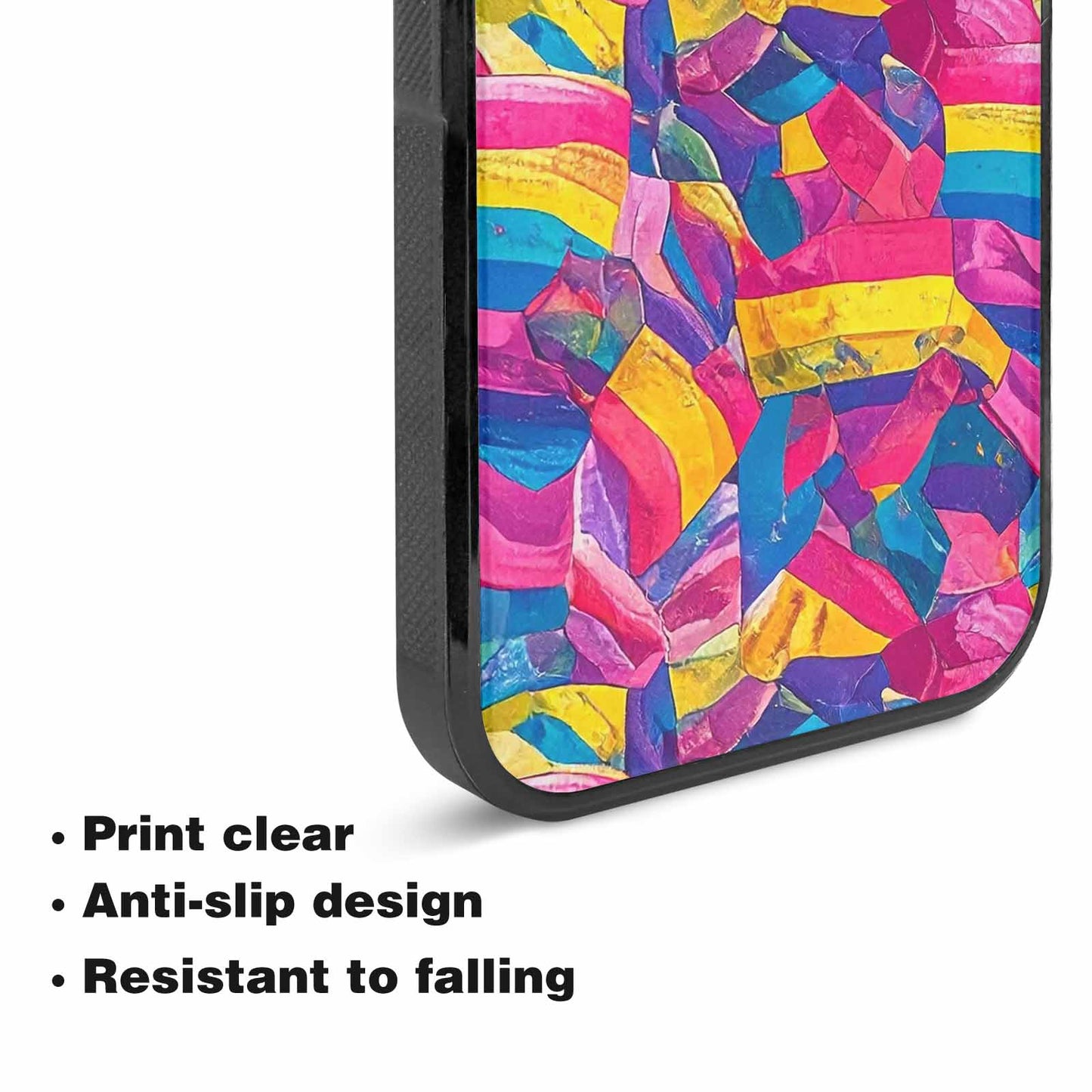 iPhone 15 Case — Pansexual Flag Color Theme Small Rainbow, Customized Protective Case