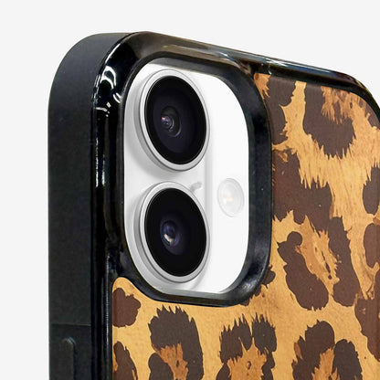 iPhone 16 Case — Classic Leopard Print Warm Golden Tan, Custom Designed Case Cover