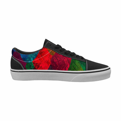 WOMEN'S Dark Snake Print Canvas Lace-Up Neon Fantasy Custom Sneakers