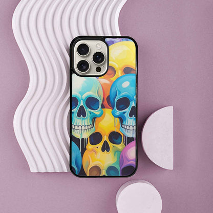 iPhone 16 Pro Max Case — Dripping Candy Skulls, Custom Phone Case