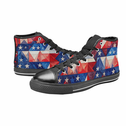 MEN'S American Flag Stars High Top Canvas Surreal Custom Shoes