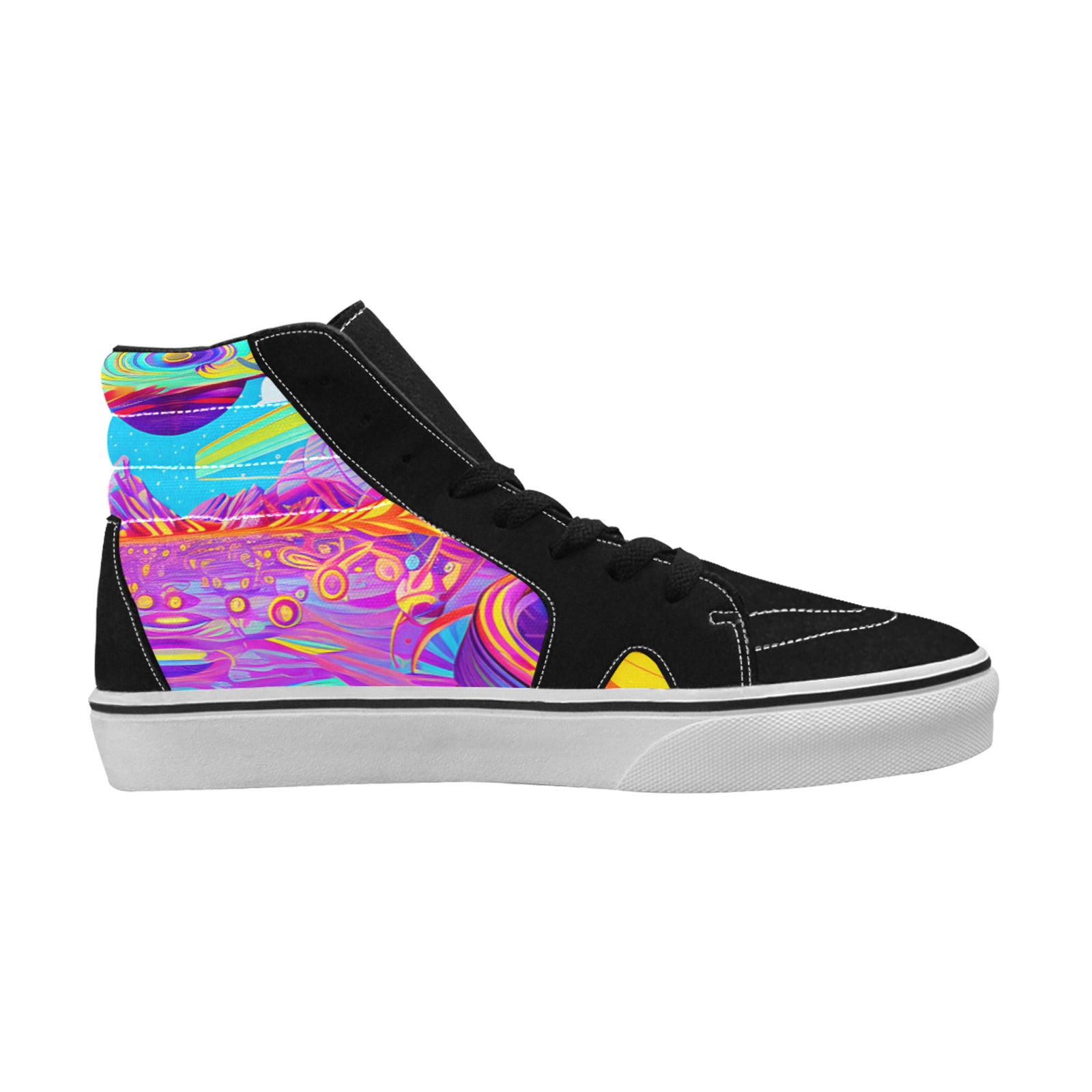 MEN'S Trip Retro Art 3 High Top Skateboarding Vibrant Chaos Custom Shoes