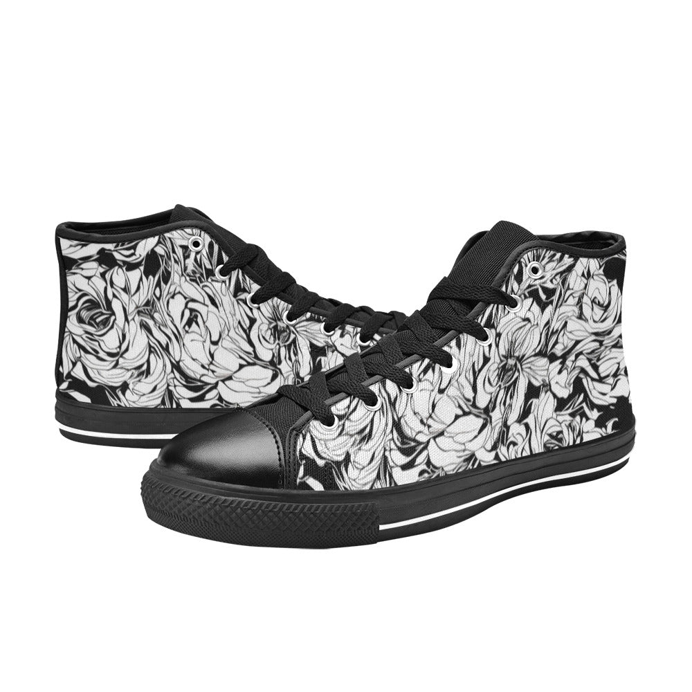 WOMEN'S Ink Art High Top Canvas Neon Fantasy Custom Sneakers
