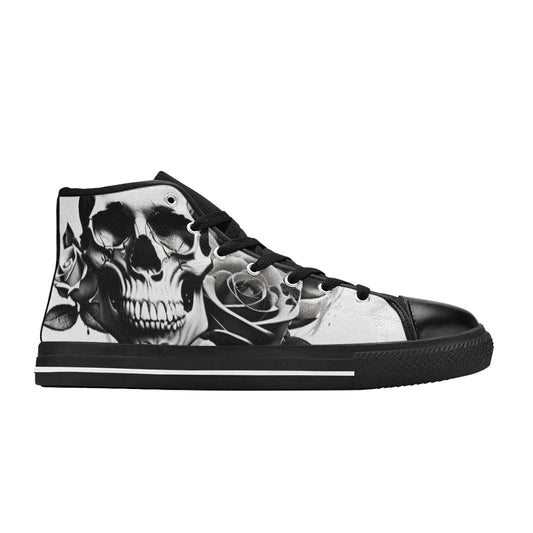 WOMEN'S Cartoon Style Skulls Roses High Top Canvas Surreal Shoes
