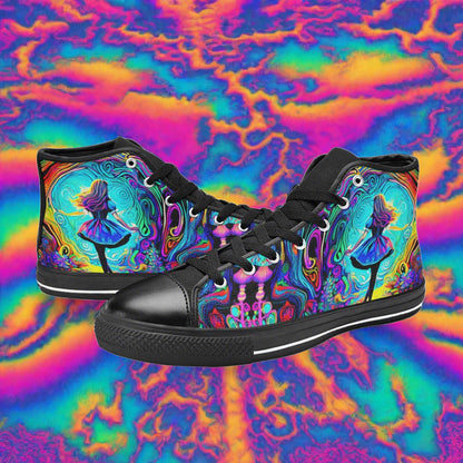 Dragon Green Emerald Unique WOMEN Bold Art - Freaky Shoes | Custom Art Sneakers