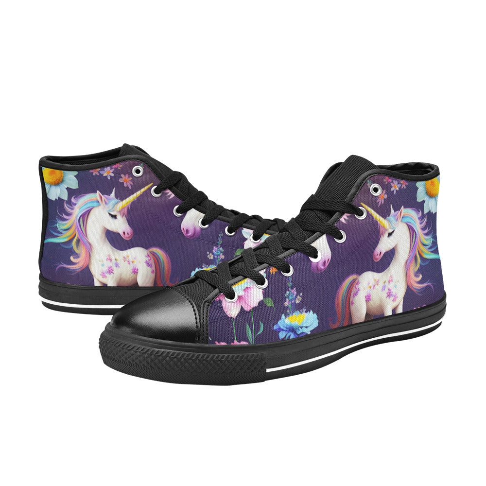 WOMEN'S Unicorns Please High Top Canvas Aesthetic Custom Shoes