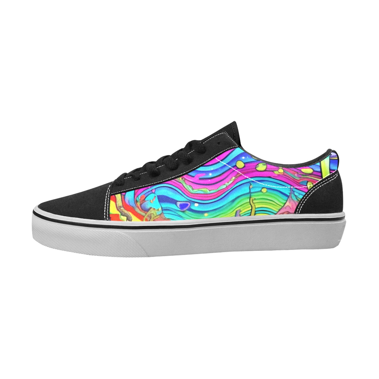 WOMEN'S Trippy Acid World Art Low Top Skateboarding Dreamcore Sneakers