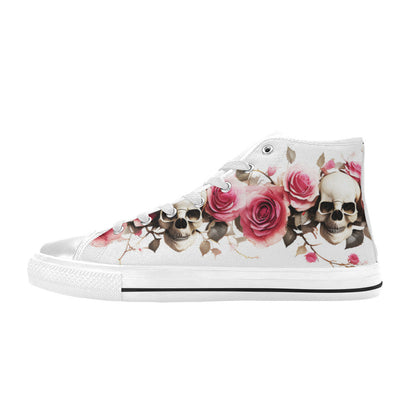WOMEN'S Skulls Roses Deluxe 14 High Top Canvas Aesthetic Custom Shoes