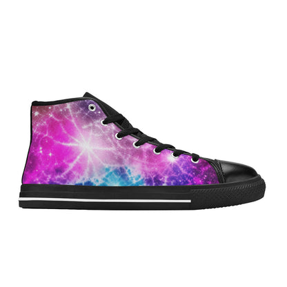 MEN'S Vibrant Galaxy Tie Dye High Top Canvas Surreal Custom Shoes