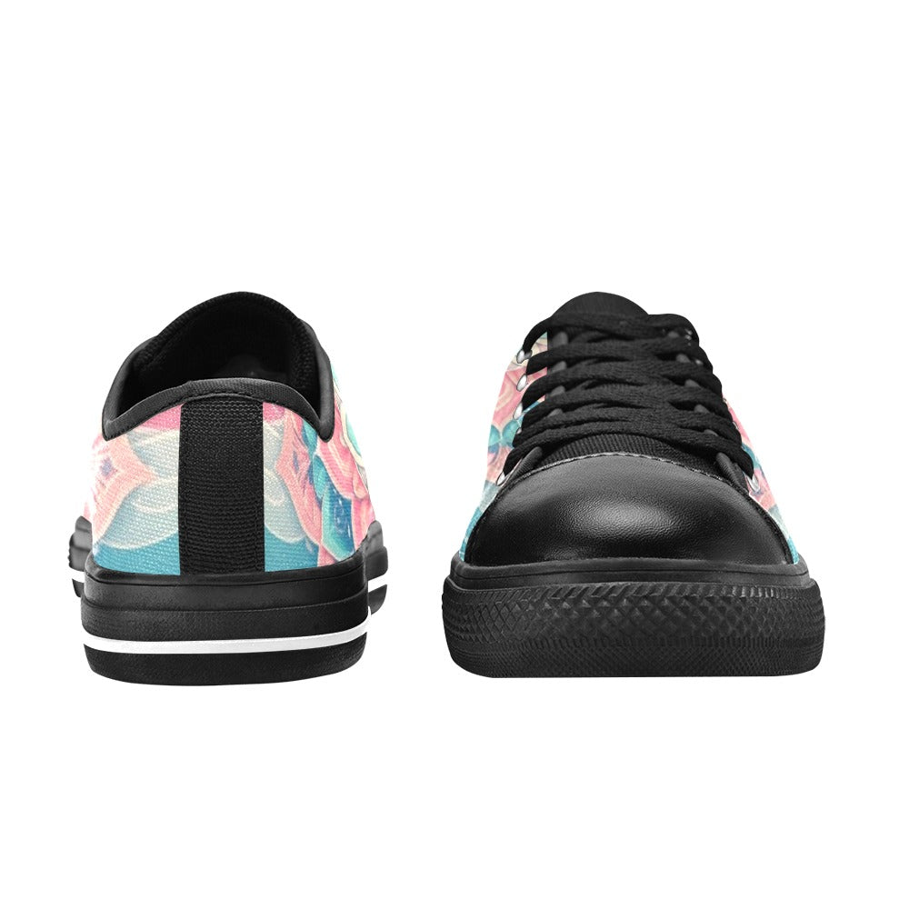MEN'S Pastel Wave Mandala Low Top Canvas Aesthetic Sneakers
