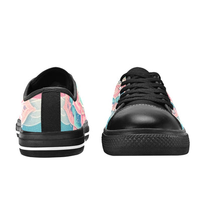 MEN'S Pastel Wave Mandala Low Top Canvas Aesthetic Sneakers