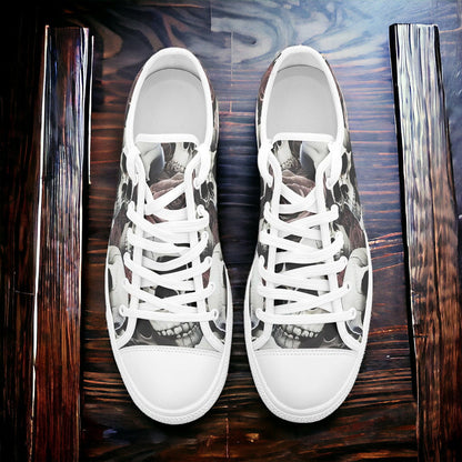 Cherry Blossom White Gold Unique Bold Art - Freaky Shoes | Custom Art Sneakers