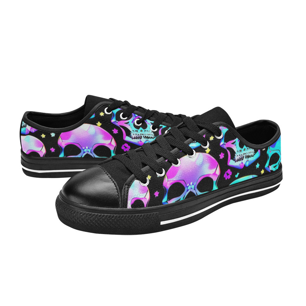 WOMEN'S Bright Skulls Canvas Y2K Sneakers
