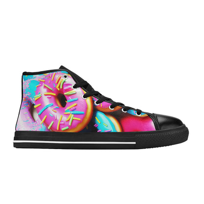 WOMEN'S Cc Donut Art High Top Canvas Cottagecore Custom Shoes