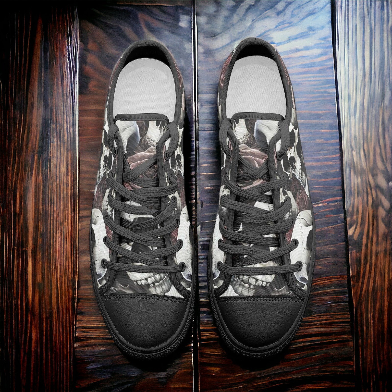Cherry Blossom White Gold Unique Bold Art - Freaky Shoes | Custom Art Sneakers