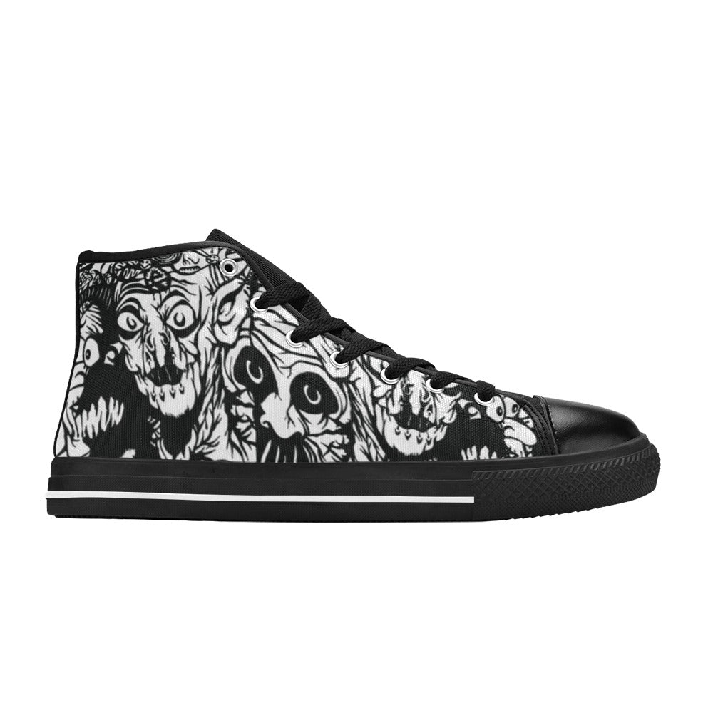 WOMEN'S Darkness Black Ink Art High Top Canvas Vivid Custom Shoes