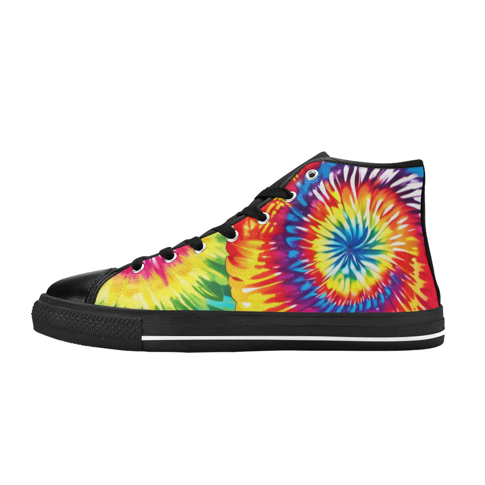 WOMEN'S Tie Dye Love High Top Canvas Grunge Custom Sneakers