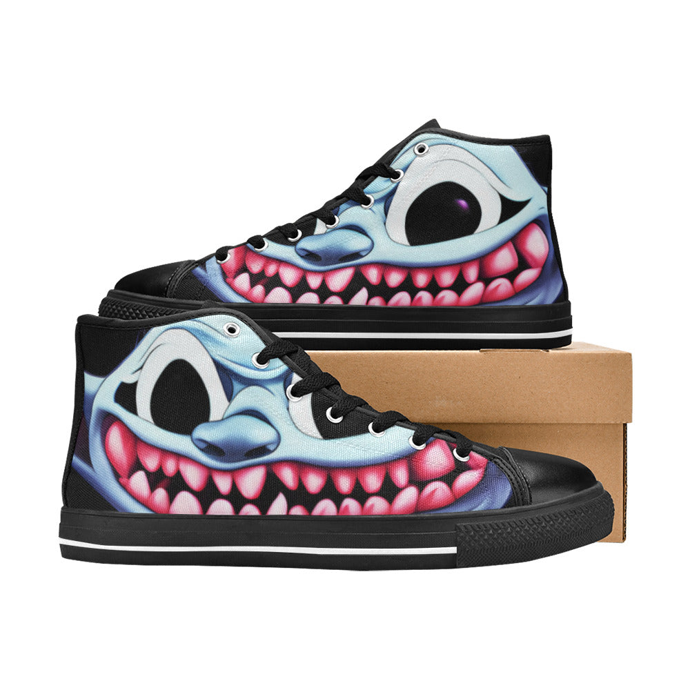 WOMEN'S Blue Rage Horror 2 High Top Canvas Vivid Custom Sneakers