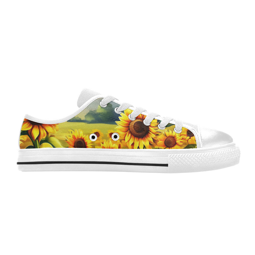WOMEN'S Sunflowers Art 2 Canvas Cottagecore Custom Sneakers
