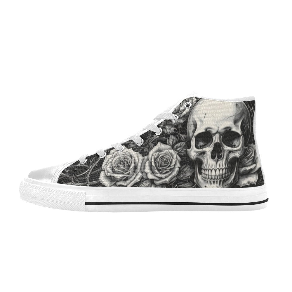 MEN'S Monochrome Skull Gothic Dark High Top Canvas Cottagecore Sneakers