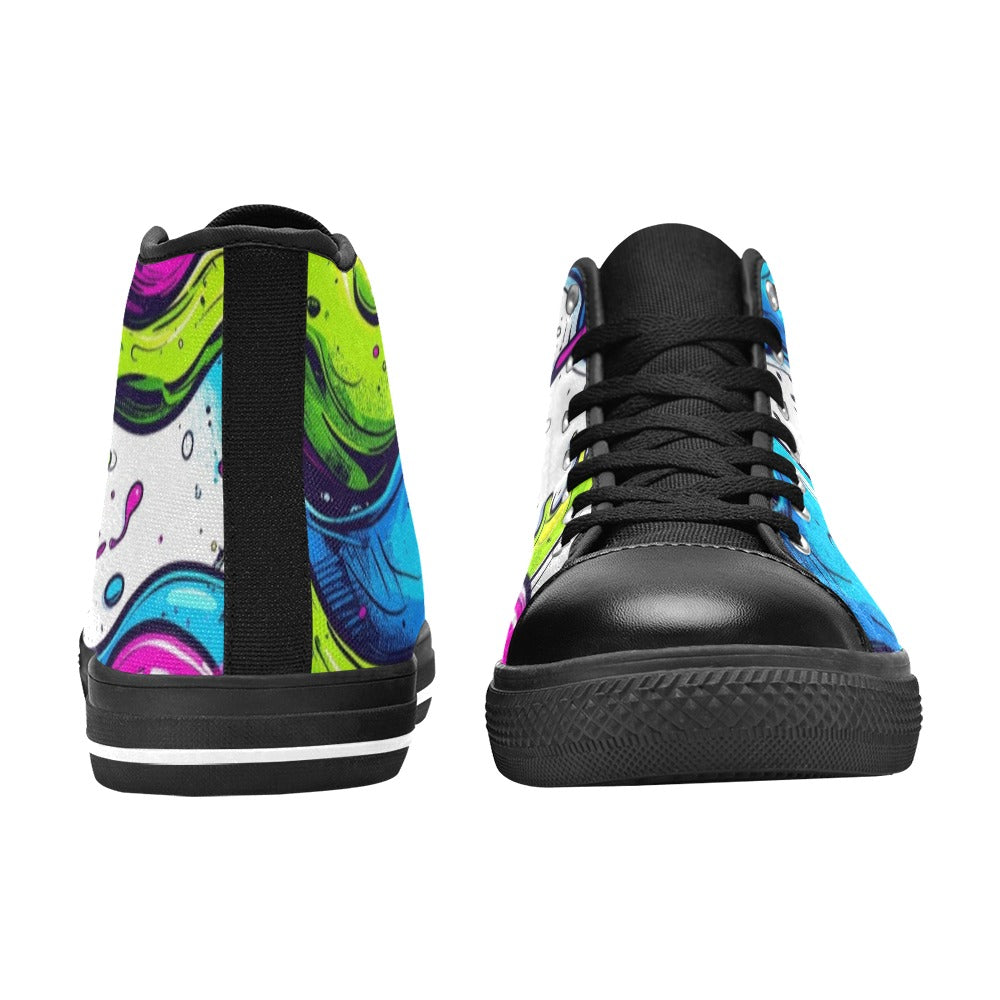 MEN'S Acid Wash Cartoon Art High Top Canvas Dark Academia Sneakers