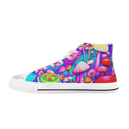 MEN'S Colorful Mushrooms Art Vibes High Top Canvas Wallpaper Art Shoes