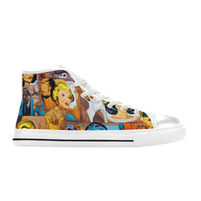 WOMEN'S Cc Pop Art High Top Canvas Surreal Shoes