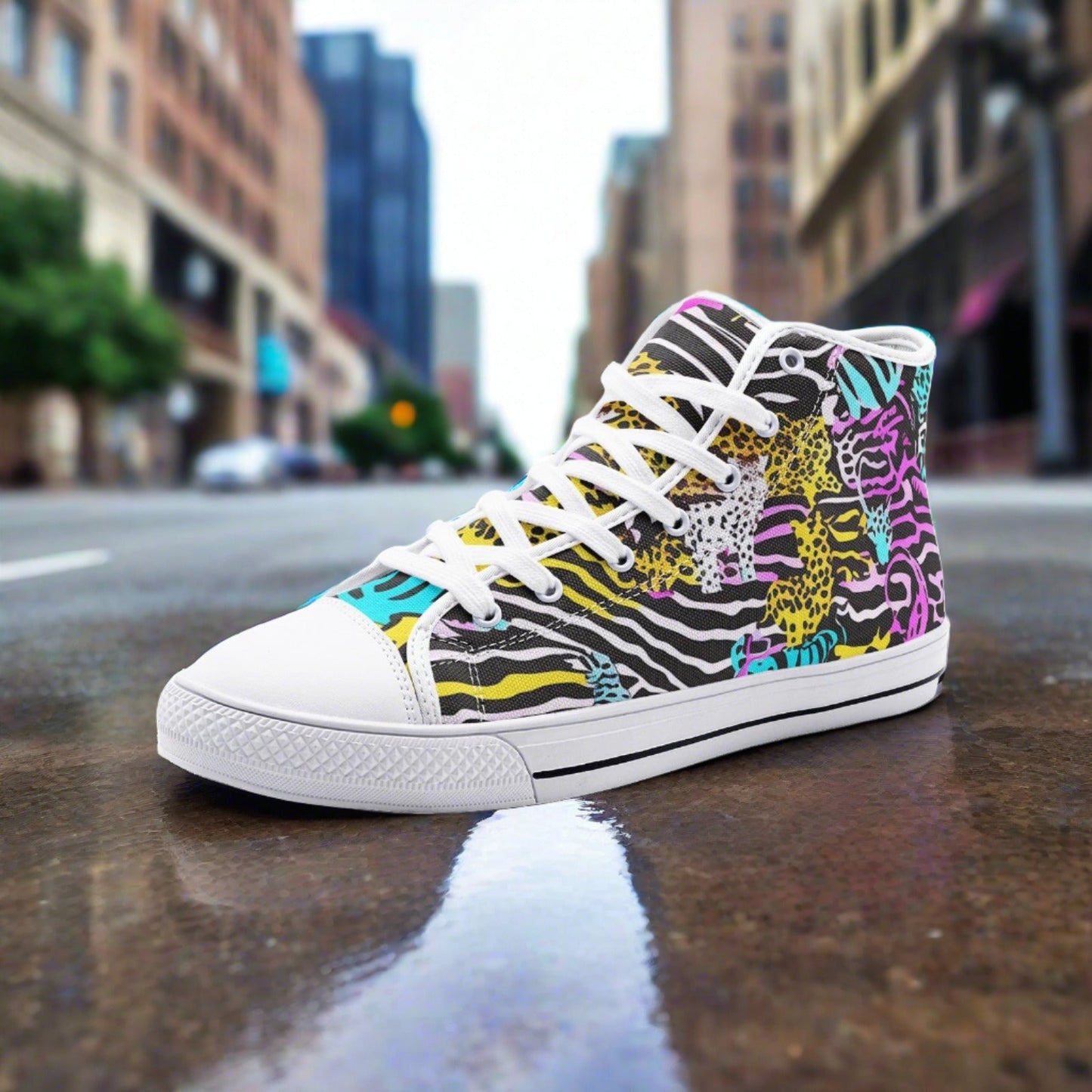 Jellyfish Pink Cream Vivid Bold Art - Freaky Shoes | Custom Art Sneakers
