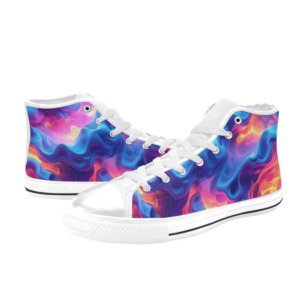 Ethereal Camo Design 2 High Top Canvas Shoes for Kid