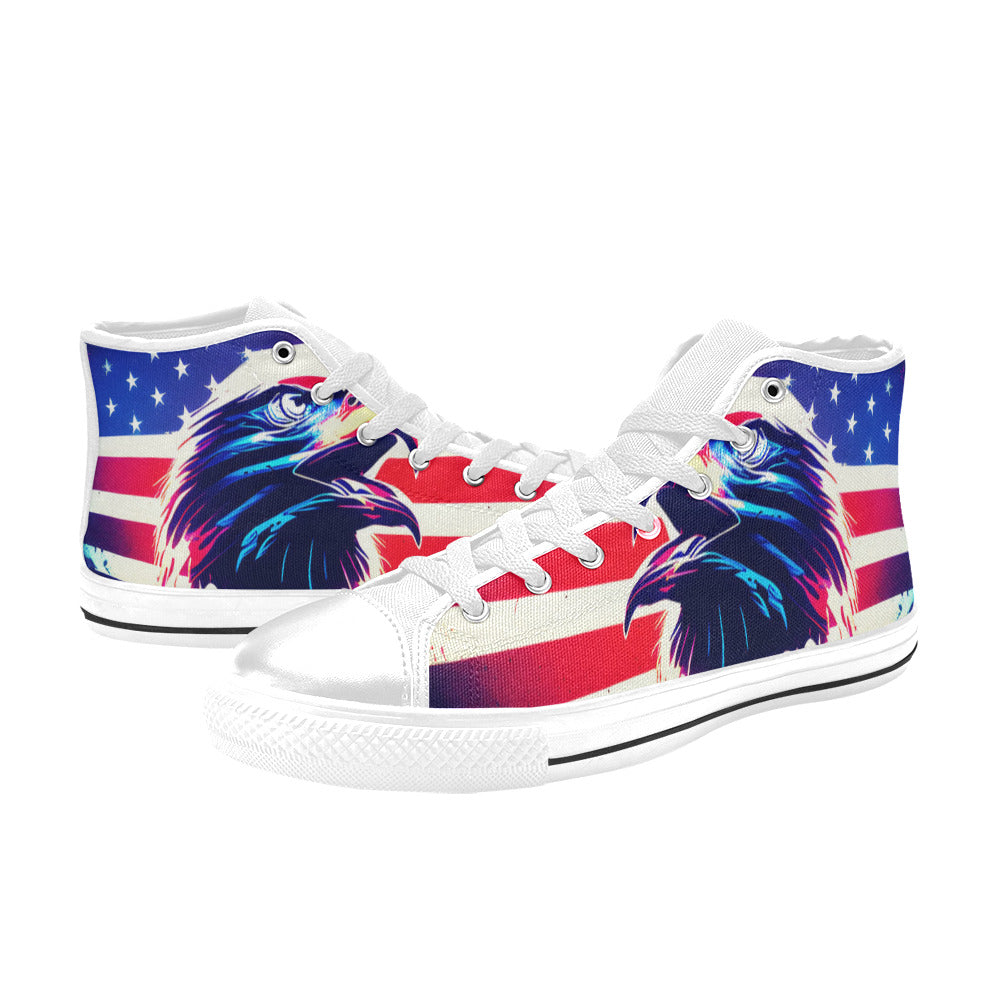 MEN'S Patriotic Eagle Men’S High Top Canvas Cottagecore Shoes