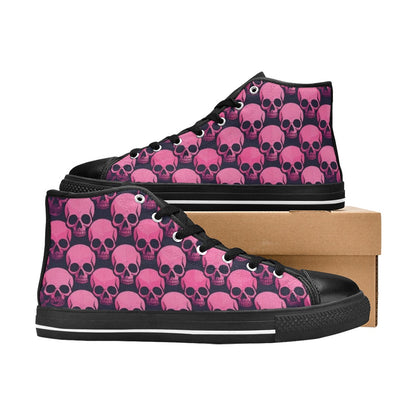 MEN'S Skull Underground Comix Black High Top Canvas Grunge Custom Shoes