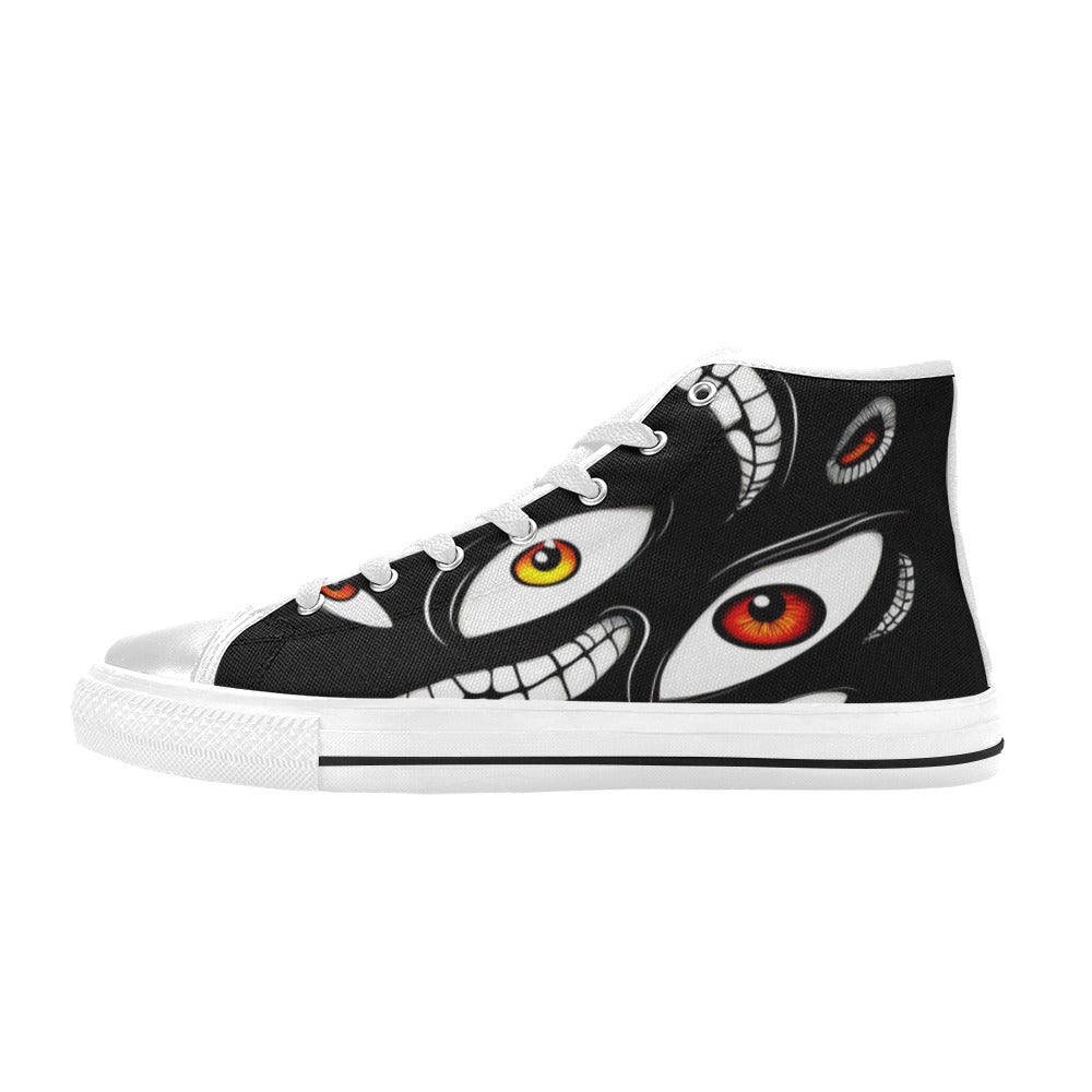WOMEN'S Teeth Eyes High Top Canvas Aesthetic Custom Sneakers