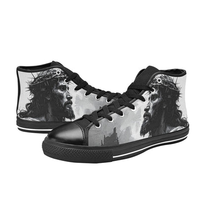 WOMEN'S Jesus_Ht_06 High Top Canvas Wallpaper Art Sneakers