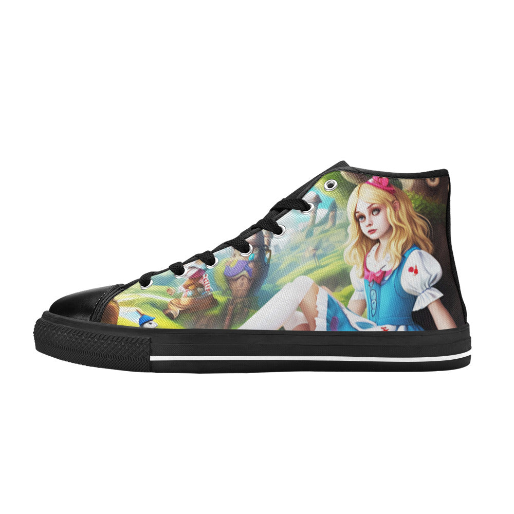 MEN'S Acid Creepy Wonderland Psychedelic High Top Canvas Dreamcore Custom Shoes