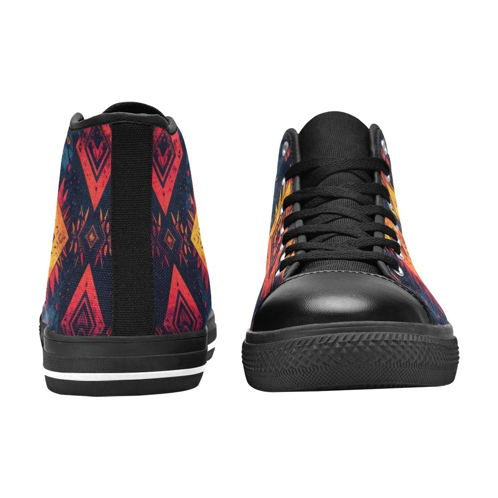 Wild Tribal Ripple 2 Kids' High Top Canvas Shoes