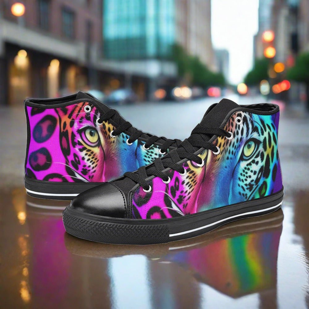Wolf White Gold Wearable WOMEN Bold Art - Freaky Shoes | Custom Art Sneakers